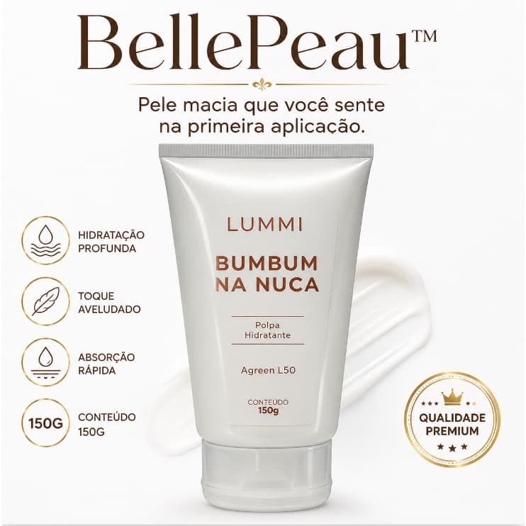 BellePeau™ Polpa Hidratante Corporal 150g Hidratação Profunda Pele Macia Nutritiva Absorção Rápida Toque Aveludado