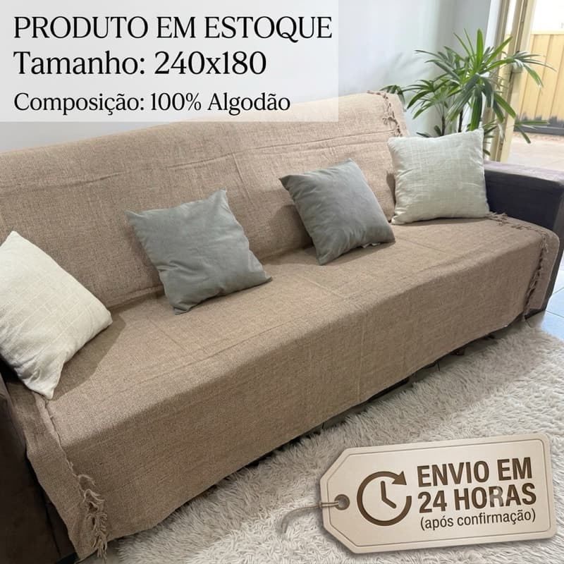 Manta Para Sofá Gigante 2.40 X 1.80 Tipo Capa Protetora, Tecido Macio, Elegante e de qualidade