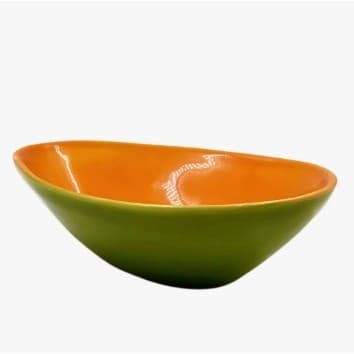 2 Bowl Cerâmica Classic Oval Mamão 18cm