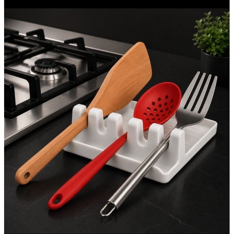 Suporte Colheres Cozinha Organizador Funcional Prático Compacto Bancada Estilo Limpo Utensílios Acessório Úti