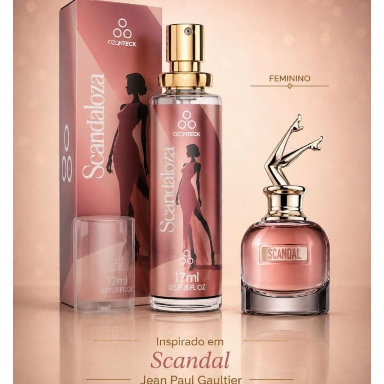 Perfume Feminino Scandaloza / perfume Ozonteck/ 17 Ml / alta fixação/ Família olfativa Floral Oriental
