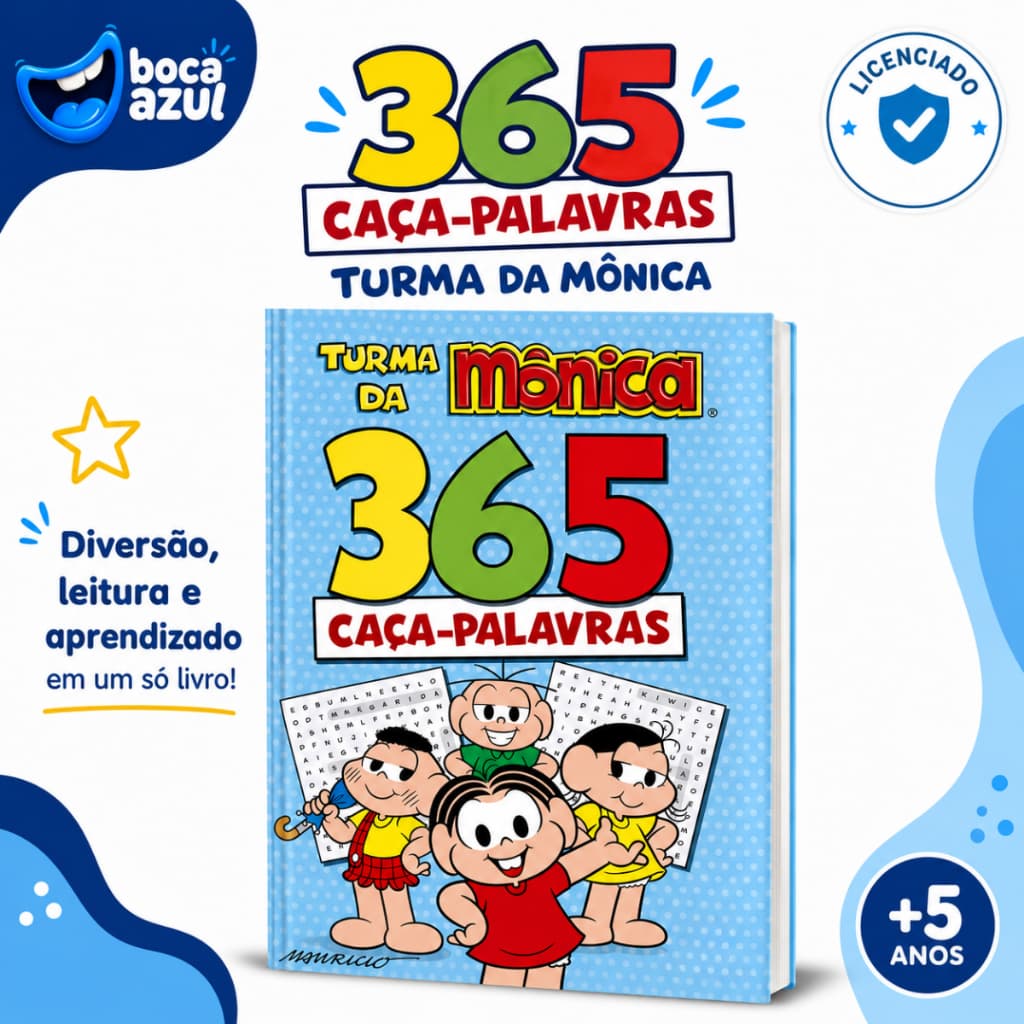 365 Caça Palavras Turma Da Mônica Infantil Personagens Ilustrado Infantil Boca Azul Livro