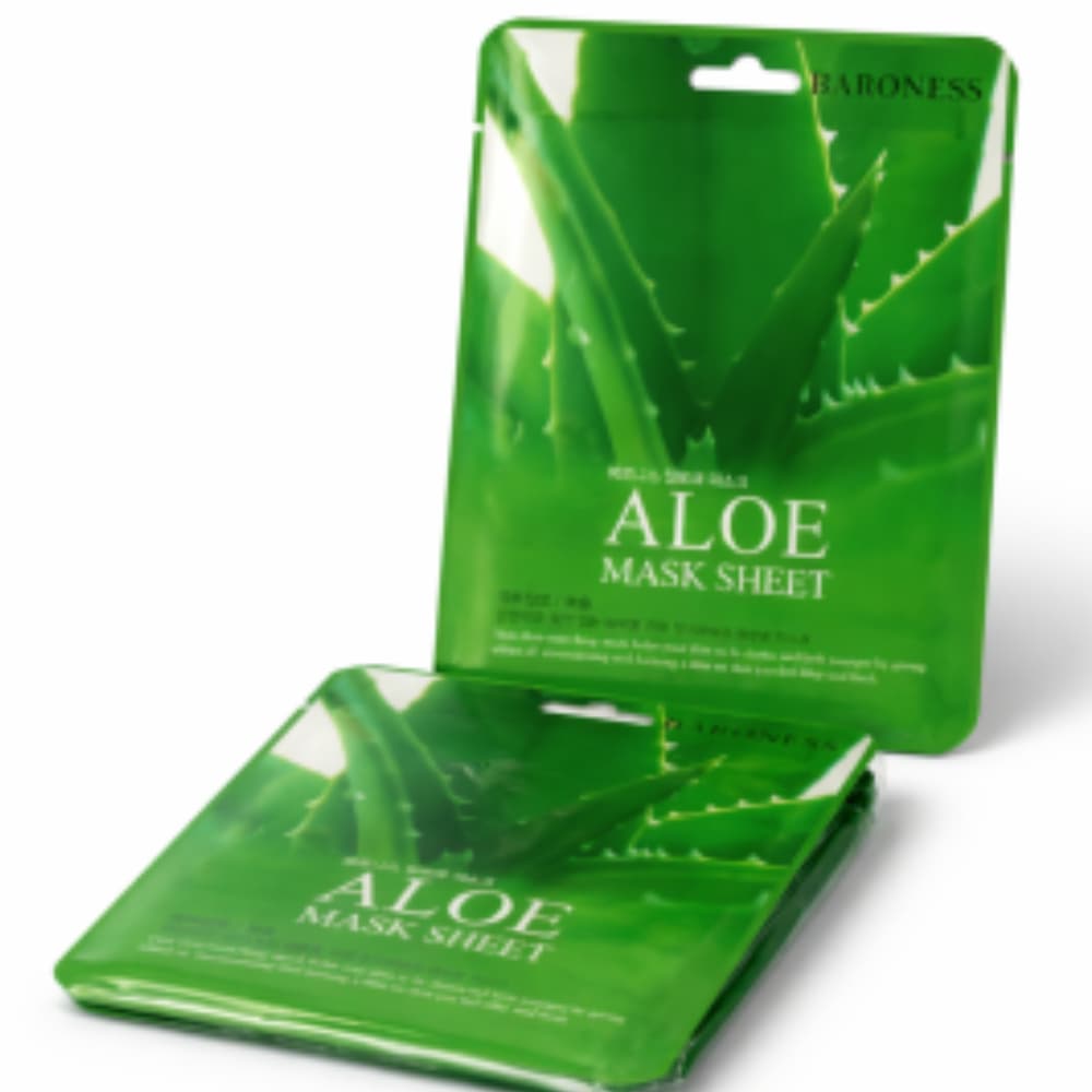 Máscara Facial Baroness Aloe Vera 21g Hidratação Profunda Calmante Coreana Original