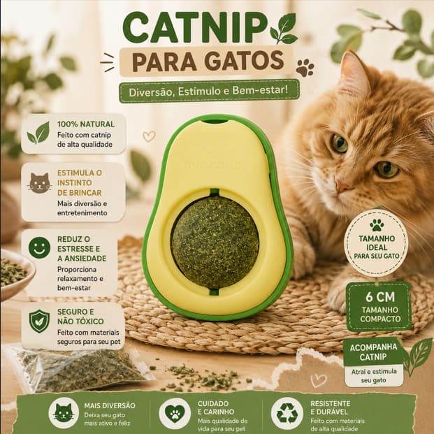 Brinquedo Interativo para Gatos com Catnip Natural | Anti Tédio | Estimula Instinto de Caça