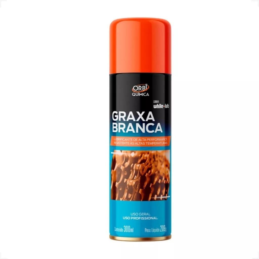 Graxa Branca Spray Orbi Química Alta Performance Original Lubrificante Portão Náutica 300ml
