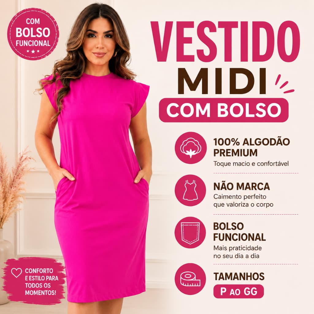 Vestido Feminino Algodão Premium Muscle Tee Leve Confortável Manga Curta Moda Casual Tendência 2026