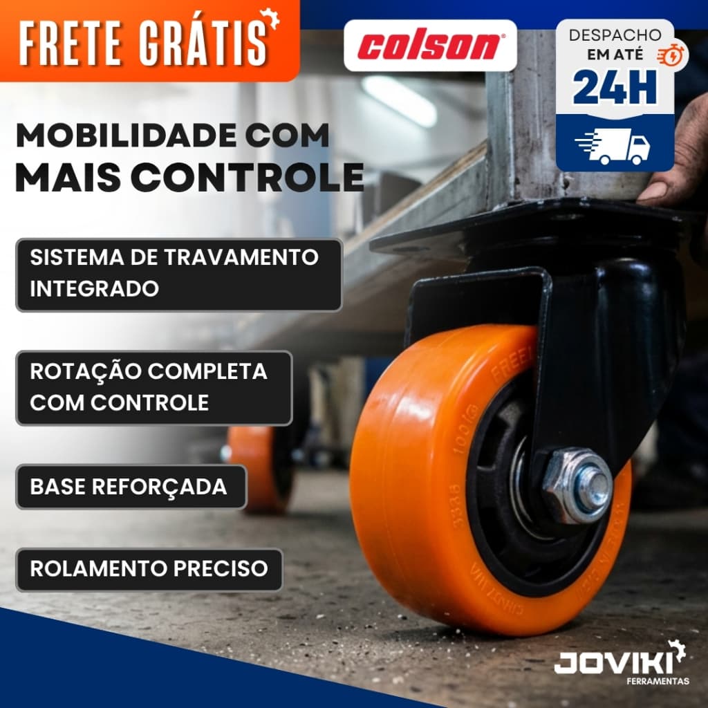 Rodízio Giratório Rodinhas com Freio Variados - Colson