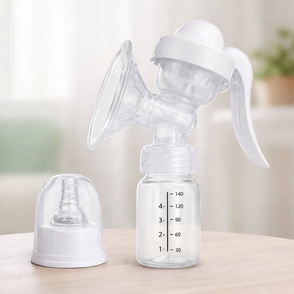 Bomba Para Leite Materno Extratora Manual 140ML Vira Mamadeira