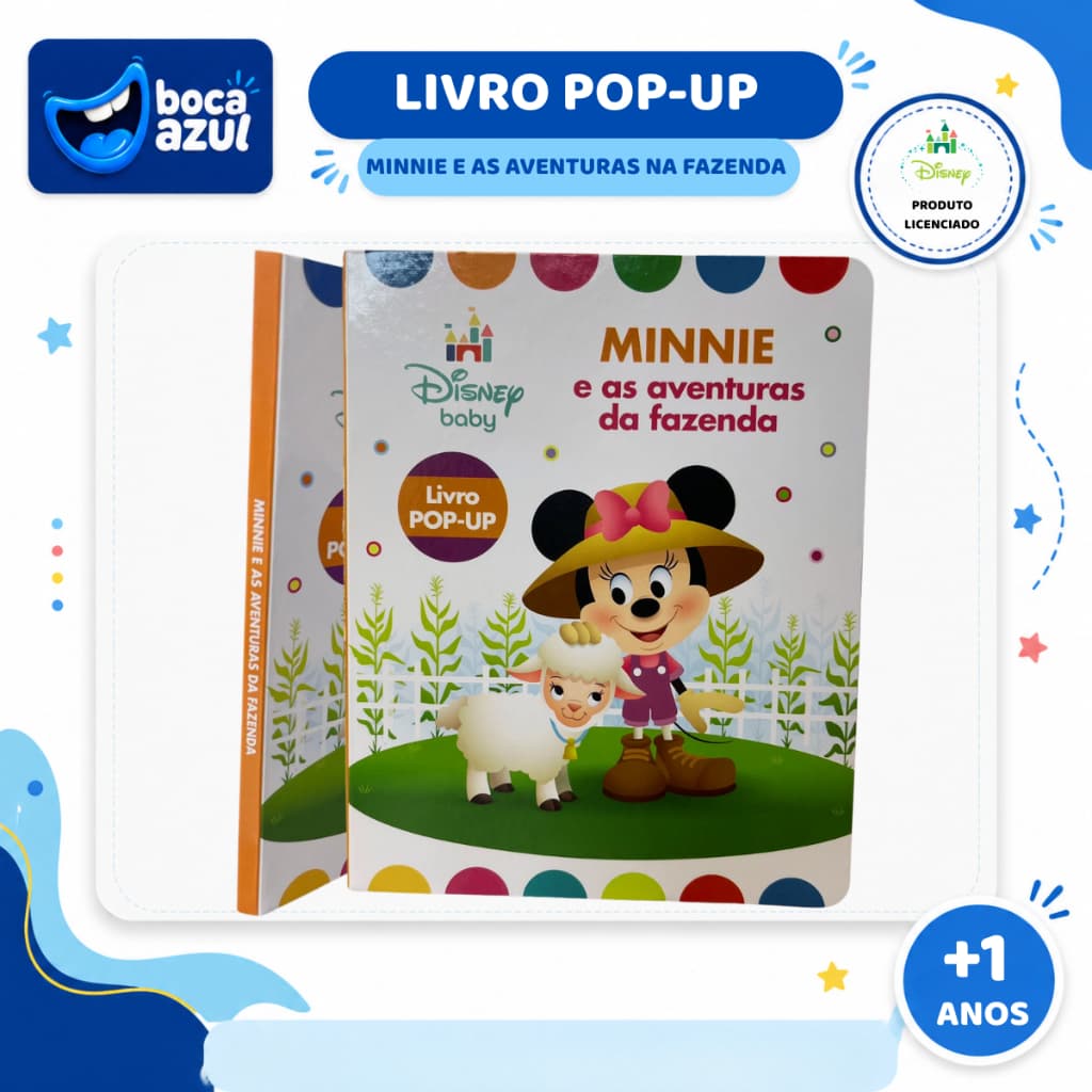 Minnie E As Aventuras Da Fazenda Livro 3d Infantil Minnie Mouse Livro Pop Up Disney Baby Boca Azul