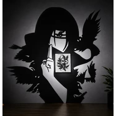 Luminária De Sombra Itachi Led Decoração Anime