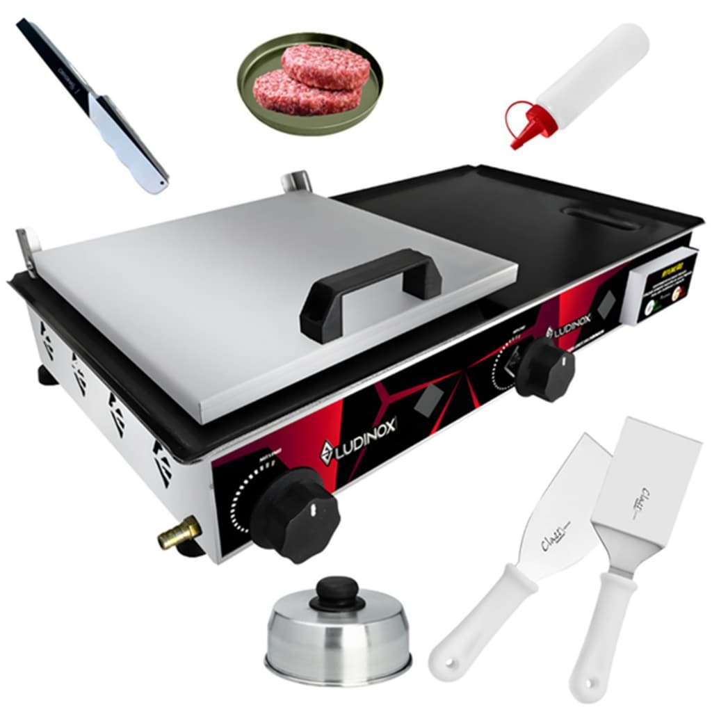 Chapeira De Lanches Semi Profissional 60x30 A Gás Com Coletor Inox + Kit Acessórios