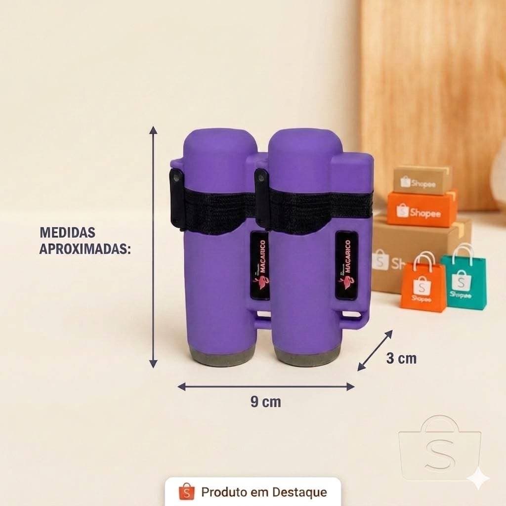Kit de 2 Maçaricos Emborrachado Mini Portátil Recarregável Sem Gás