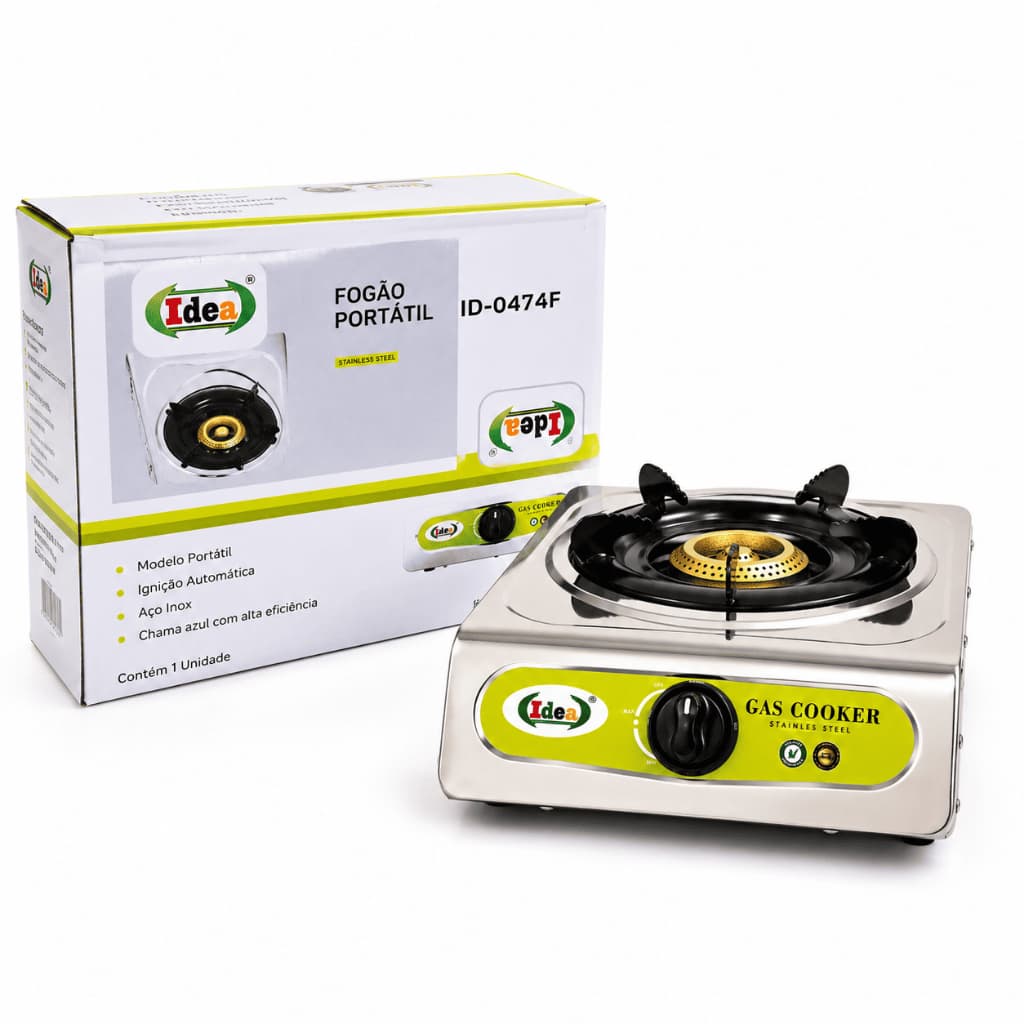 Fogareiro Fogão Portátil Cook a Gás Com Mangueira de Conexão Fogãozinho Camping Acampamento