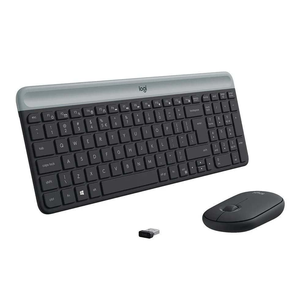 Combo Teclado e Mouse sem fio Logitech MK470 Slim Clique Silencioso Mouse Ambidestro