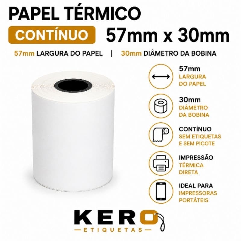 Kit 5 Bobinas Papel Térmico 57 x 30mm