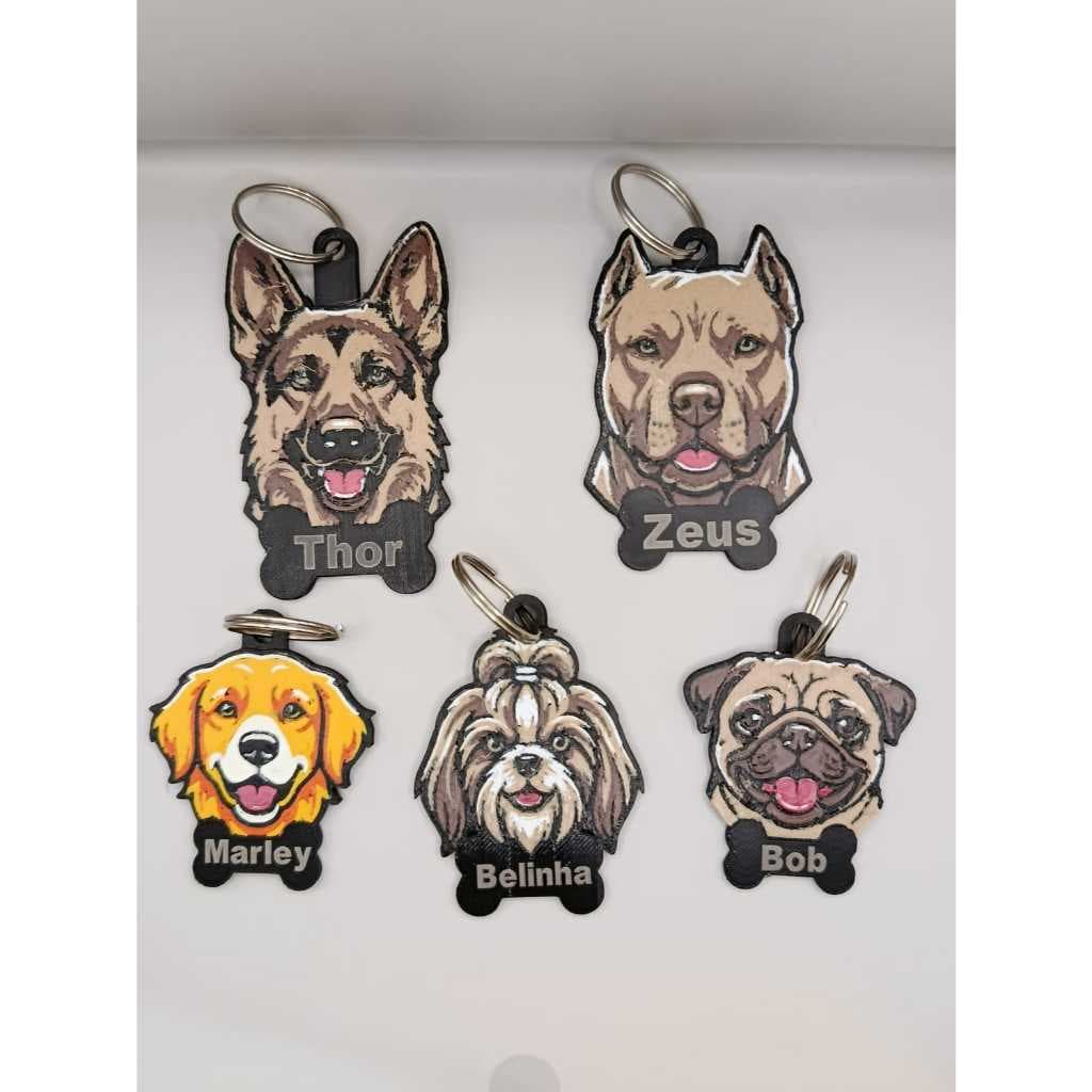 Pingente Identificação Pet Coleira Cachorro Raças Gravação Laser Nome Telefone Dog tag