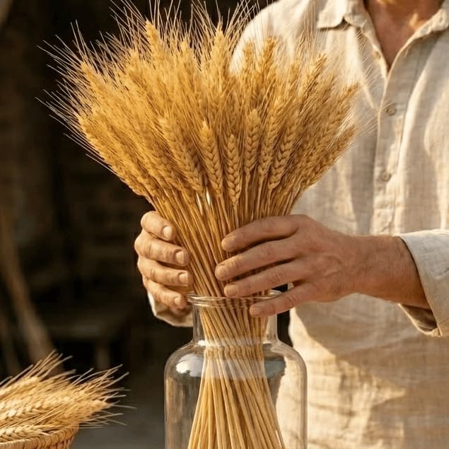 Trigo Seco 120 Hastes – Flores Desidratadas para Decoração, Arranjos e Vaso