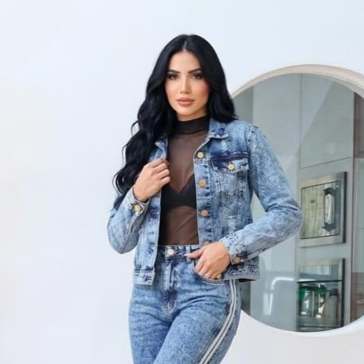Jaqueta feminina premium skygel azul com bolsos