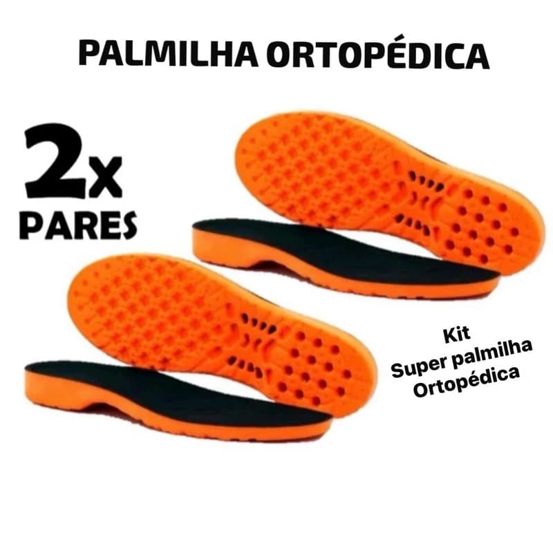 Kit 2 - palmilhas ortopédicas em gel PU, super confortável anatômica anti-impactos