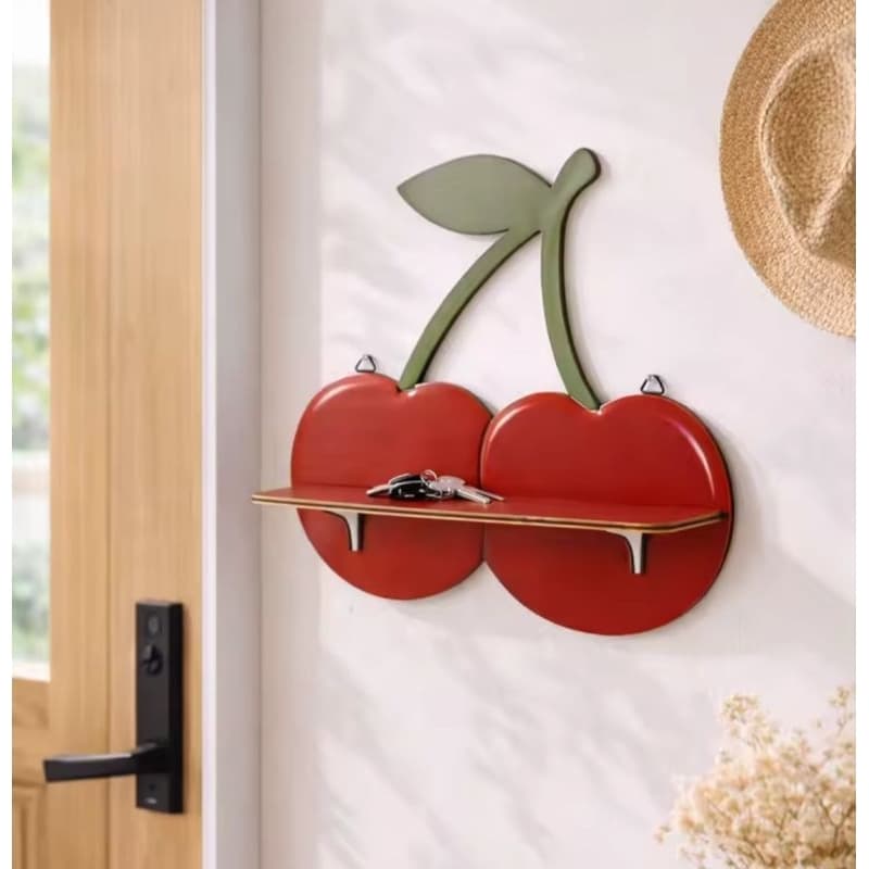 prateleira em formato de cereja, decoração de cereja
