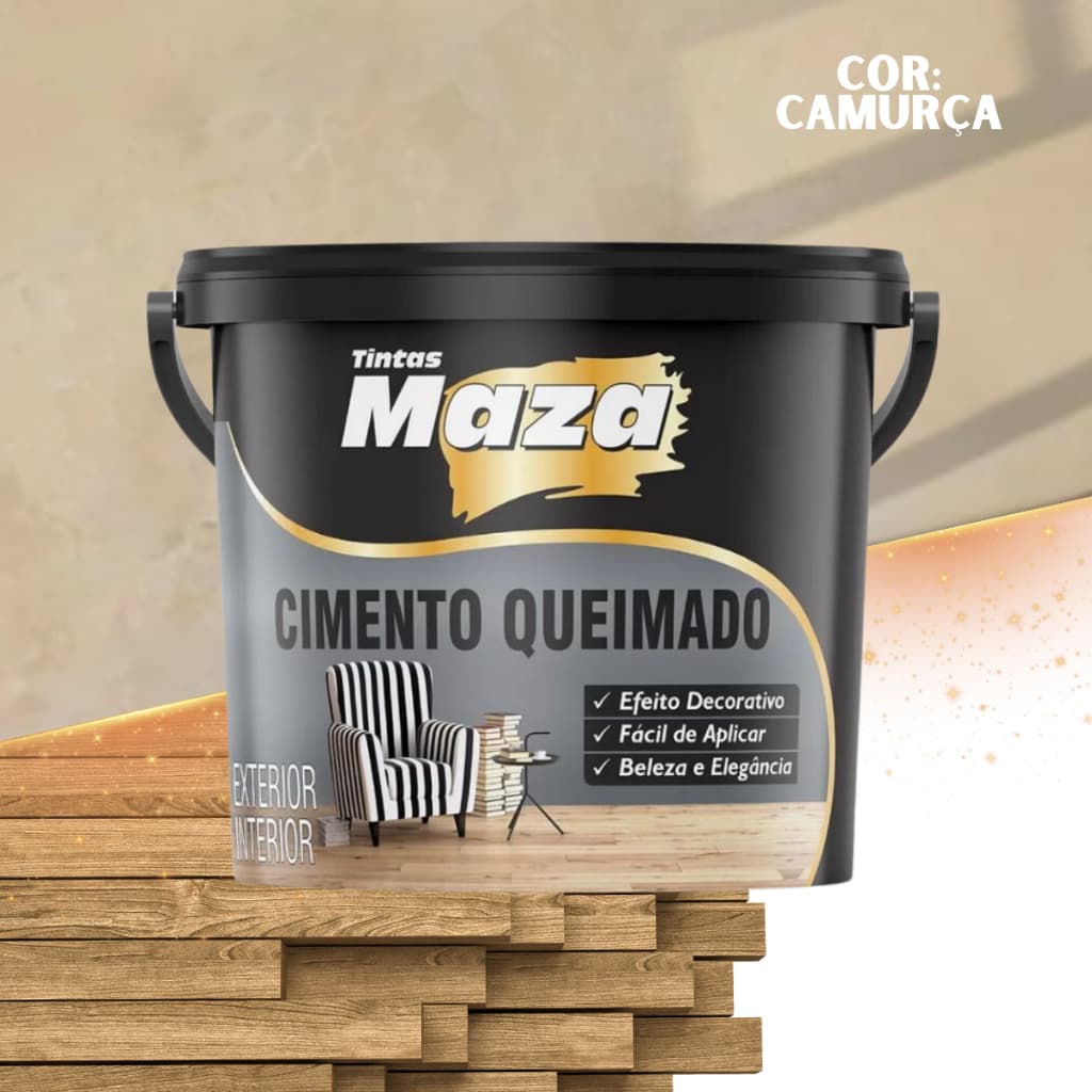 Tintas Maza Cimento Queimado Decorativo Efeito Industrial 5,6 kg + Espátula
