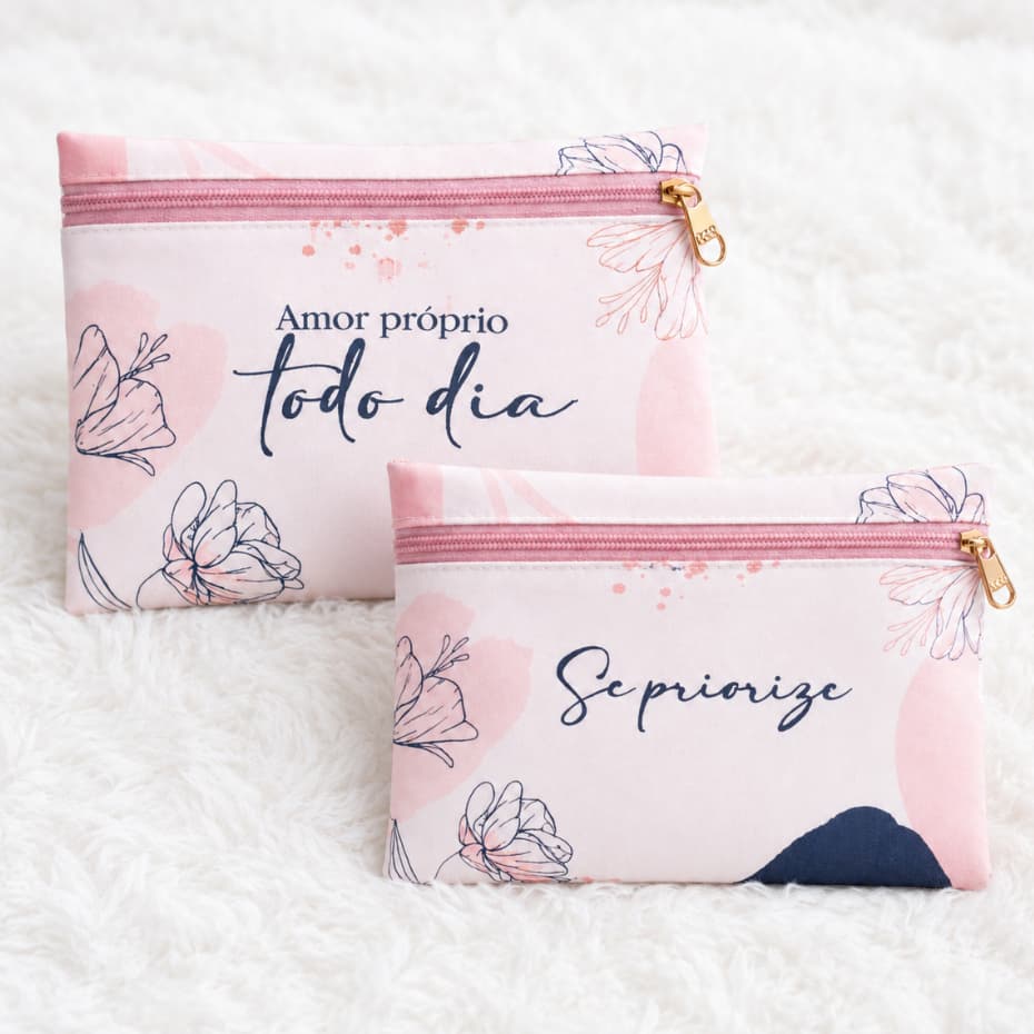Kit Necessaire Slim Personalizada Lembrancinha Mimo Para Festas Aniversário Casamento