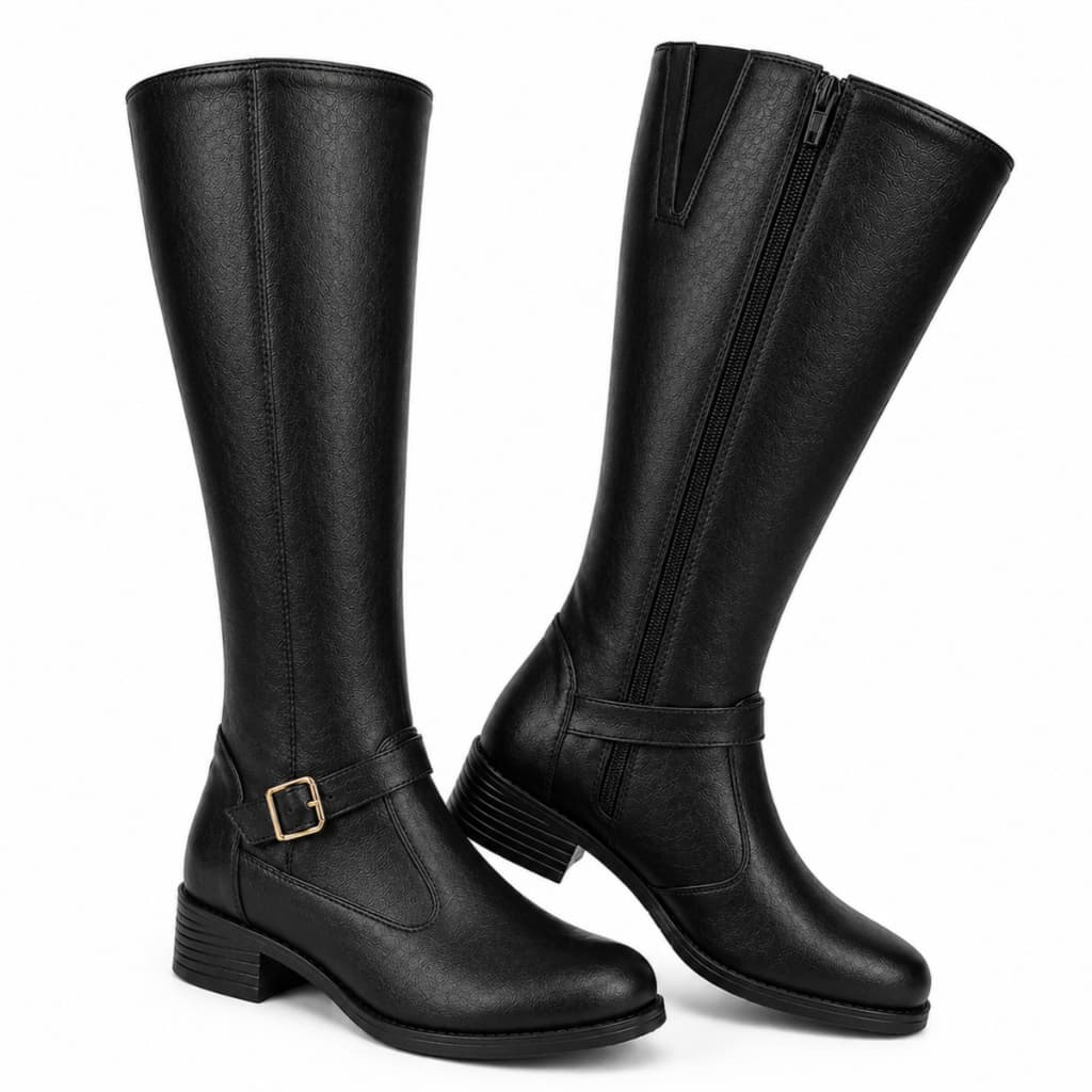Bota Feminina Cano Longo Salto Baixo Montaria