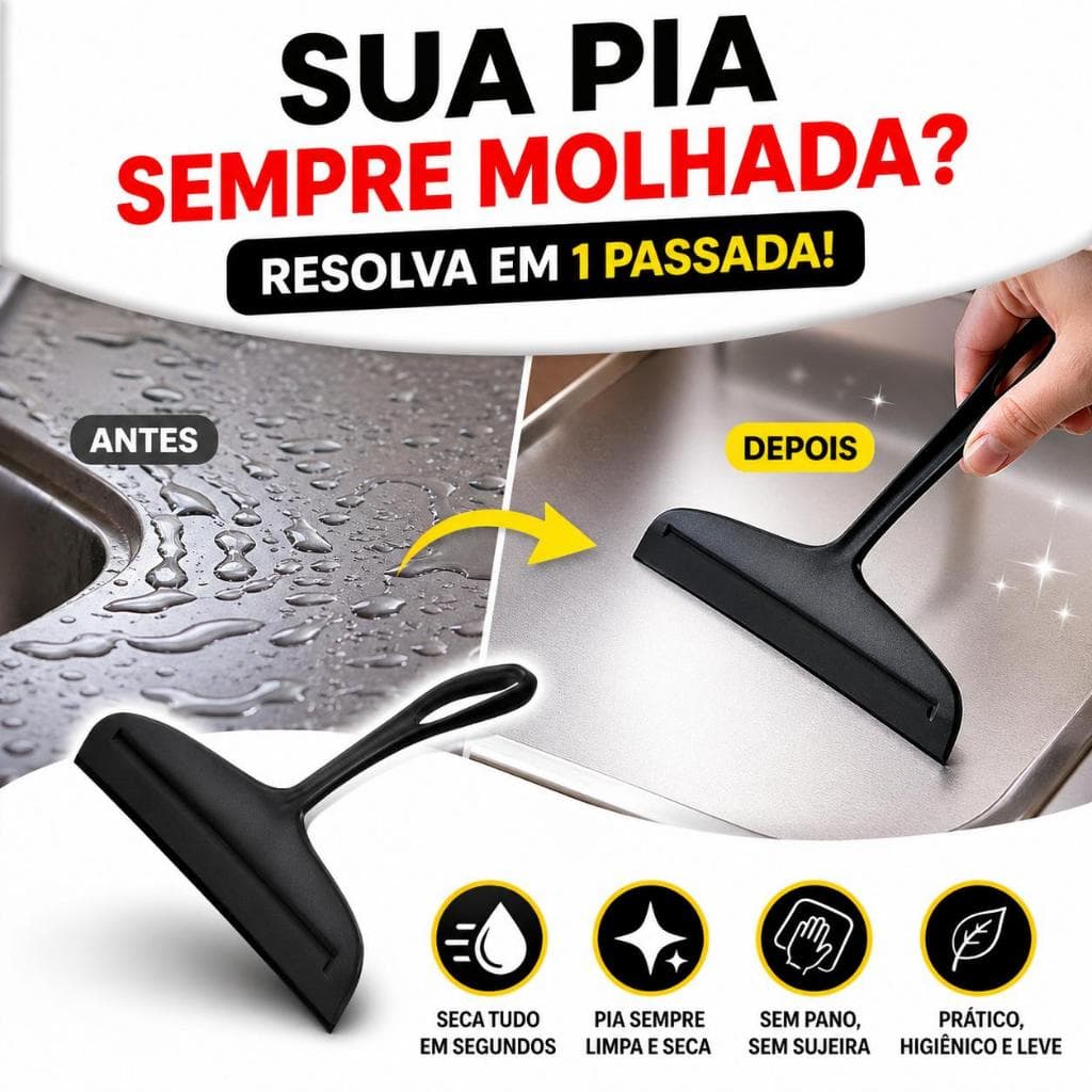 Rodo de Pia Compacto Bancada Plástico Multiuso Secador Removedor de Água Banheiro Cozinha7
