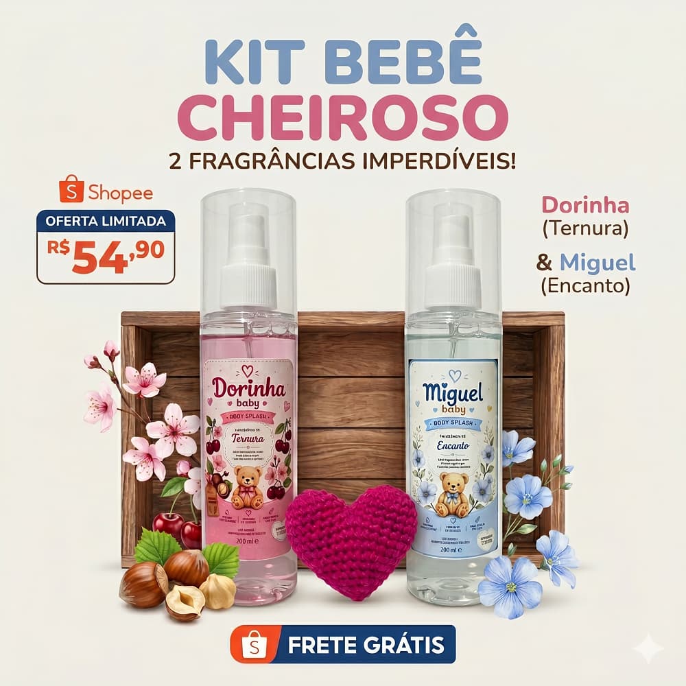 KIT Body Splash Infantil Perfume Menina Menino Colônia Cheiroso Suave Doce Duradouro Promoção