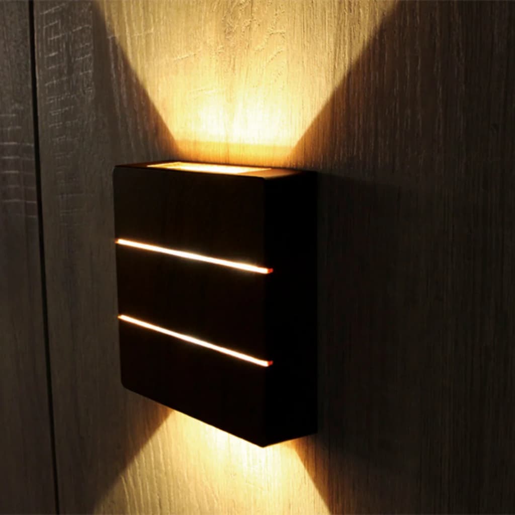 Arandela LED Clean Aletada 6W 3000K Preto Blumenau IP65 Bivolt Luz Quente Parede Externa Decorativa