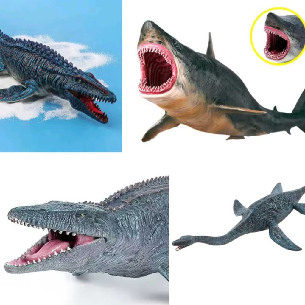 Dinossauros ou Animais Pré-Histórico Aquático Realista de Pvc Vários Tamanhos