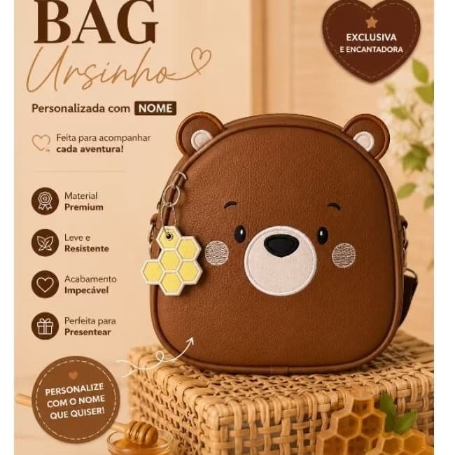 Mine mochila/ Bag ursinho/ Mochila infantil/ Mochila pequena infantil