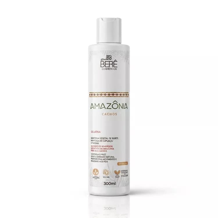 Gelatina Bela Berê Cachos Amazônia 300ml Buriti Tucumã Definição Cachos Crespos Friz