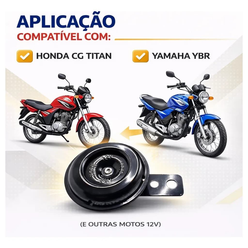 BUZINA P/ MOTO - CG / TITAN / YBR - CX3