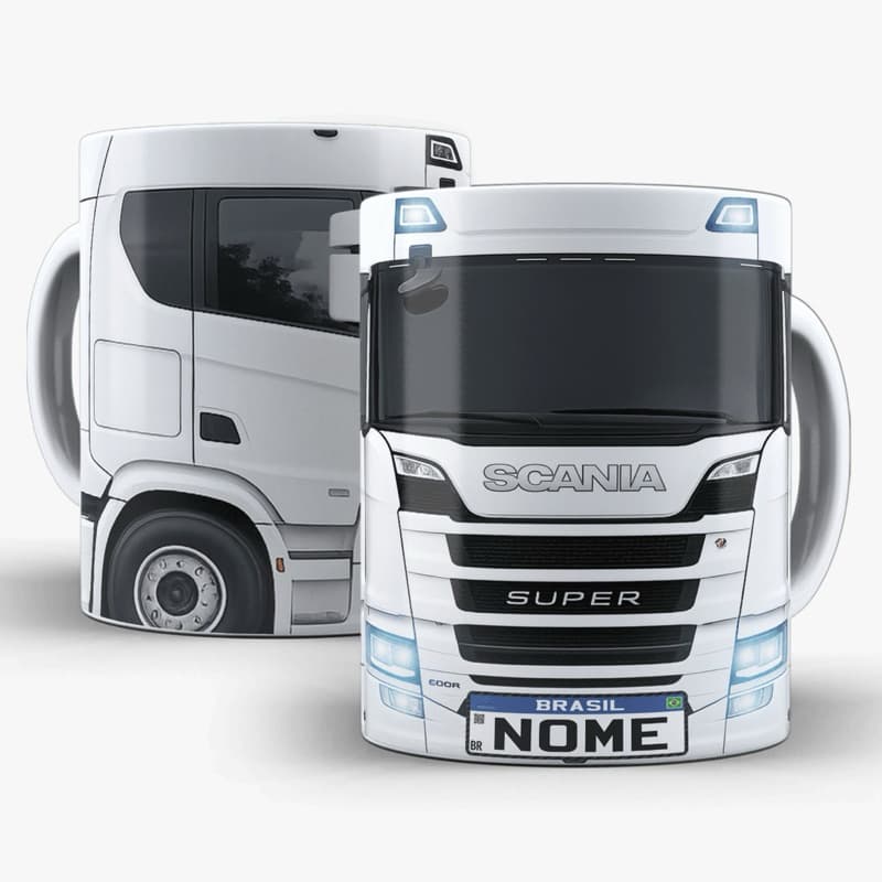 caneca xicara personalizada caminhão scania R600 600R super