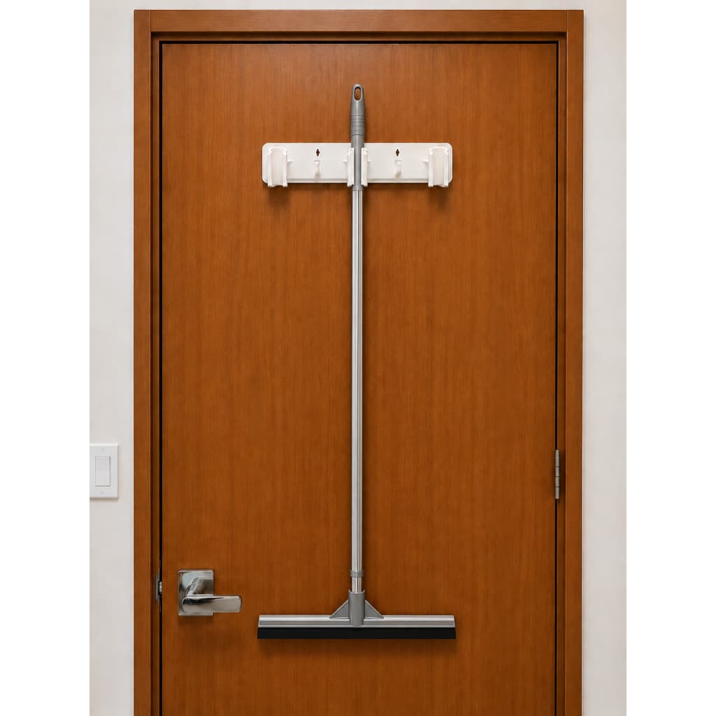 Suporte Adesivo Porta Vassoura Rodo 3 Slots Parede Cozinha Banheiro Multiuso