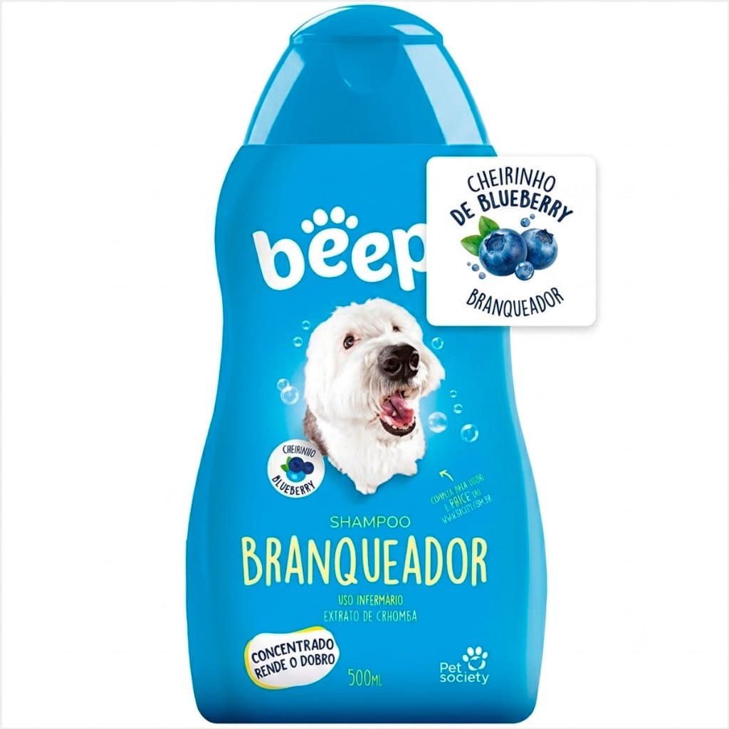 SHAMPOO BEEPS BRANQUEADOR PARA CAES 500ML AROMA DE BLUEBERRY