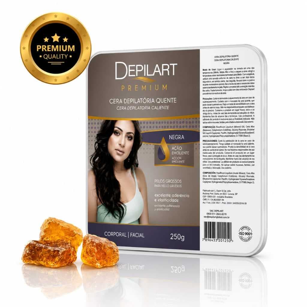 Cera Quente Premium Negra Depilart 250g Alta Aderência
