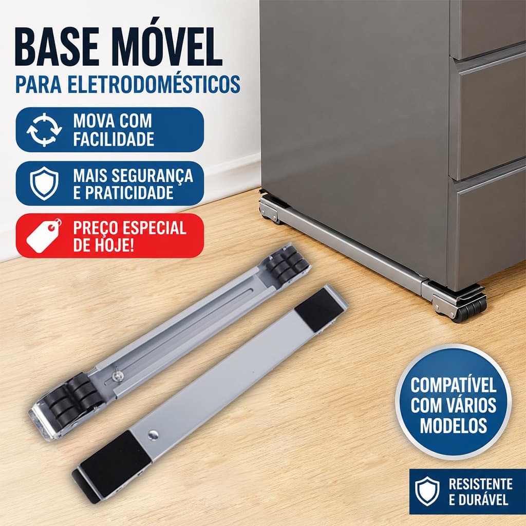 Suporte De Base Com Rodinha Para Geladeira Fogão E Máquina De Lavar Lousa Base Carrinho até 300kg Ajustável