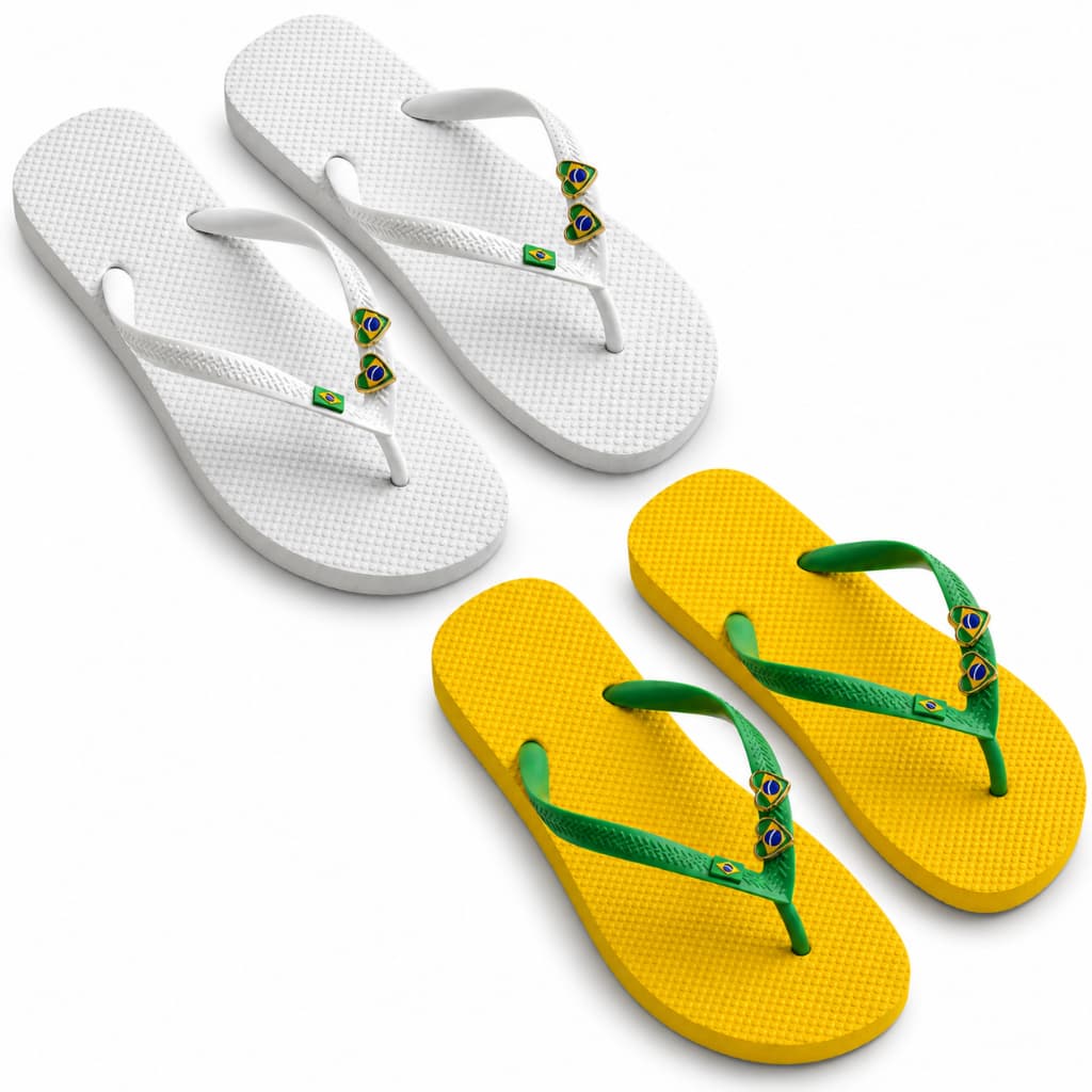 Kit Chinelo Feminino De Dedo Bandeirinha Brasil Anti Derrapante Macia Confortável Dia a Dia
