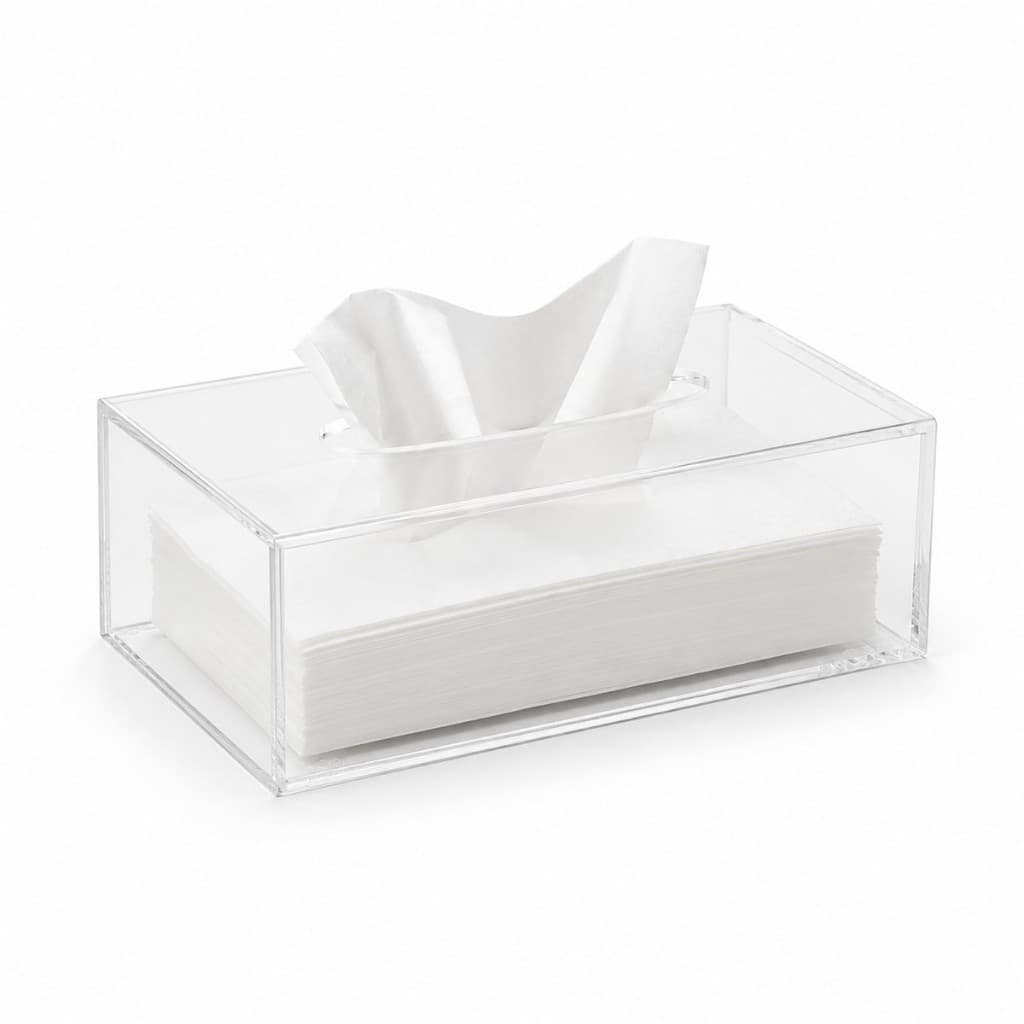 Porta Lenços Acrílico Transparente Caixa Organizadora para Luvas Máscaras Elegante e Prático