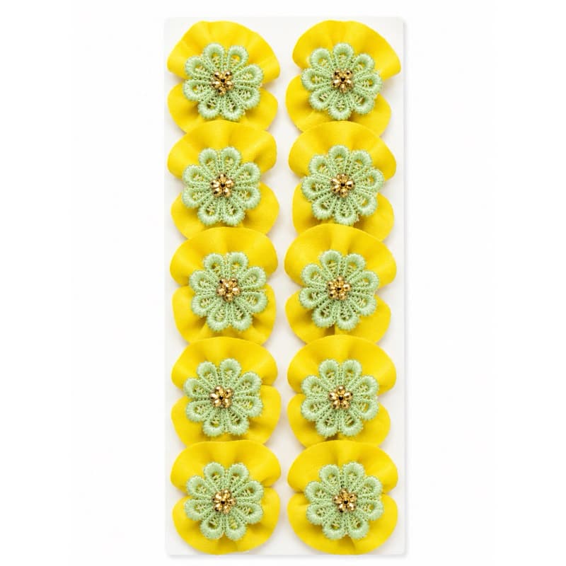 Kit 50 Laços tipo Fuxico Para Pet Artesanal
