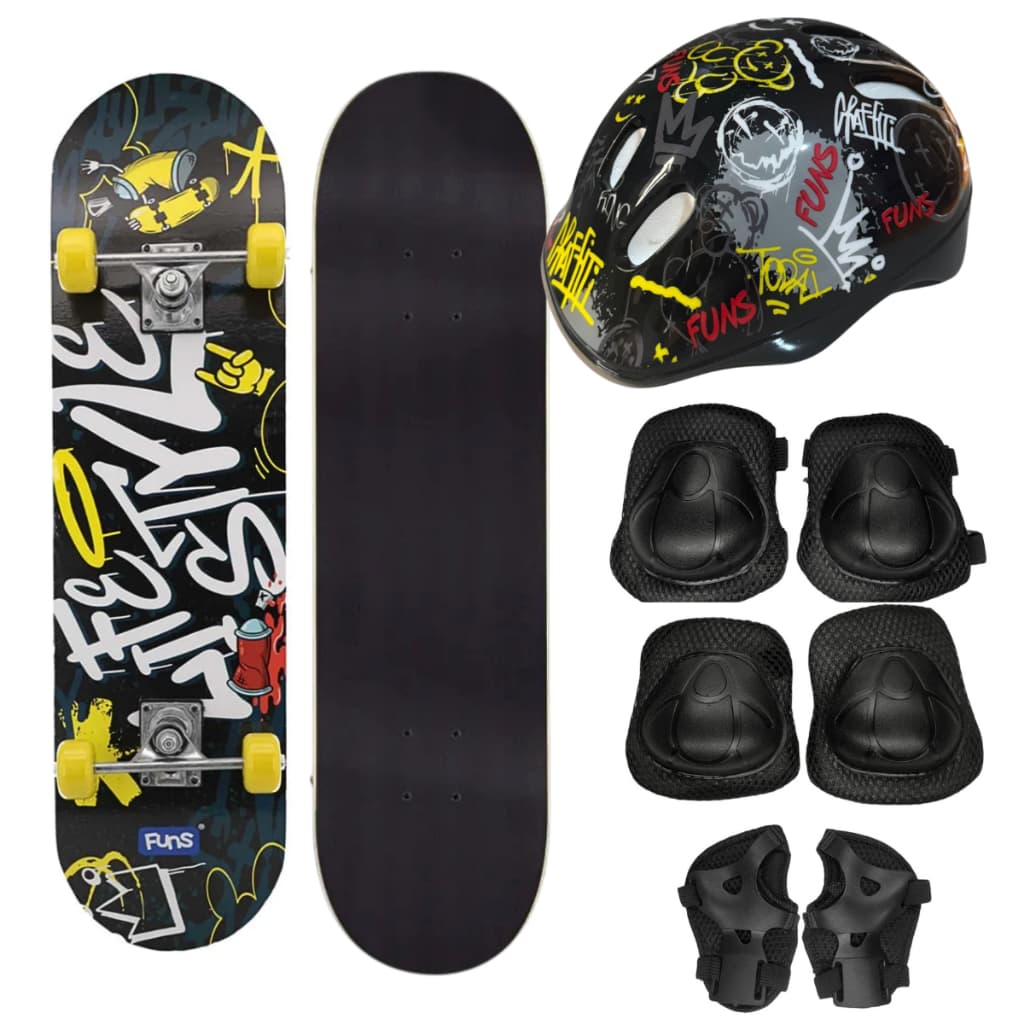 Skate semi profissional 80 cm mais kit proteção completo capacete joelheira em promoção