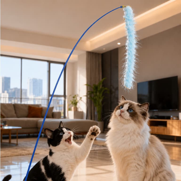 Kit 1/2 Varinha Divertida Gato Provocação Acessórios Para Animais De Estimação