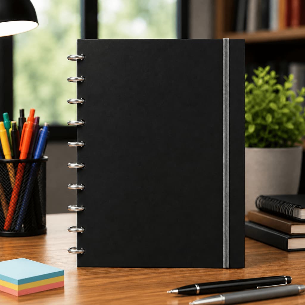 Caderno Graf Disco Inteligente Universitário Barato Capa Dura Preto Grande Masculino