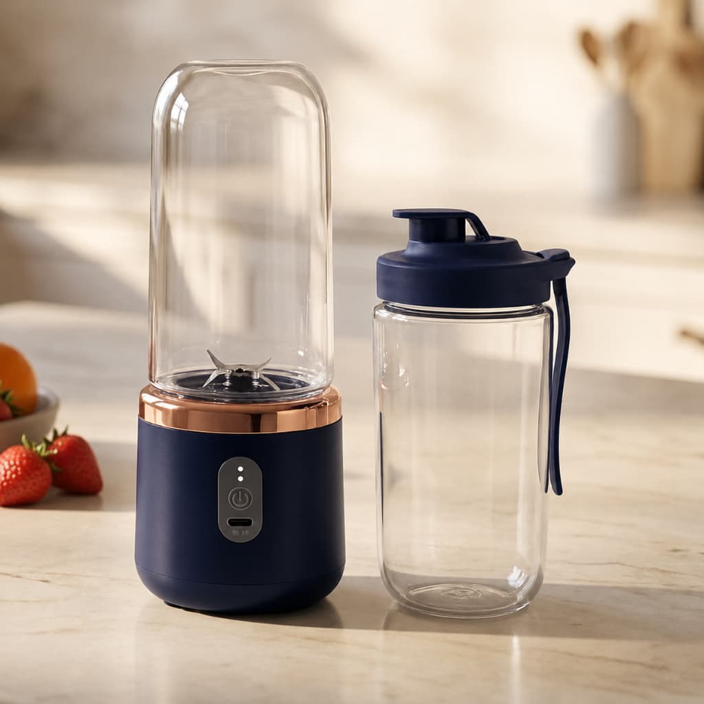 Mini Liquidificador Portátil 400 Ml Recarregável USB Com Garrafa