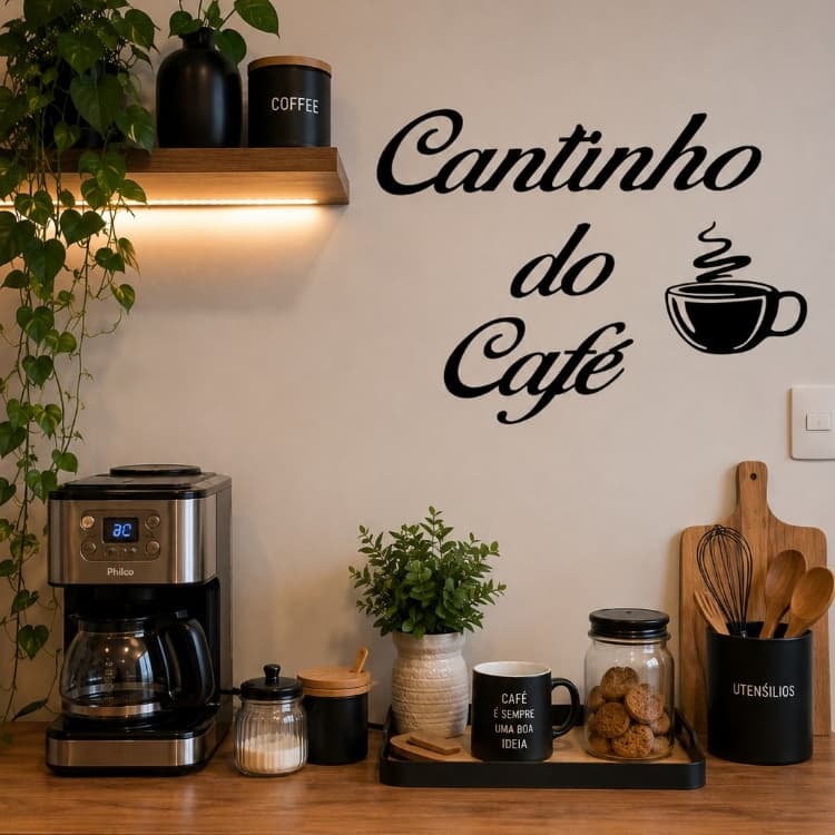 Quadro Letreiro Cantinho Do Café MDF Tendência Decoração Casa Cozinha Cantinho Do Café Lindo