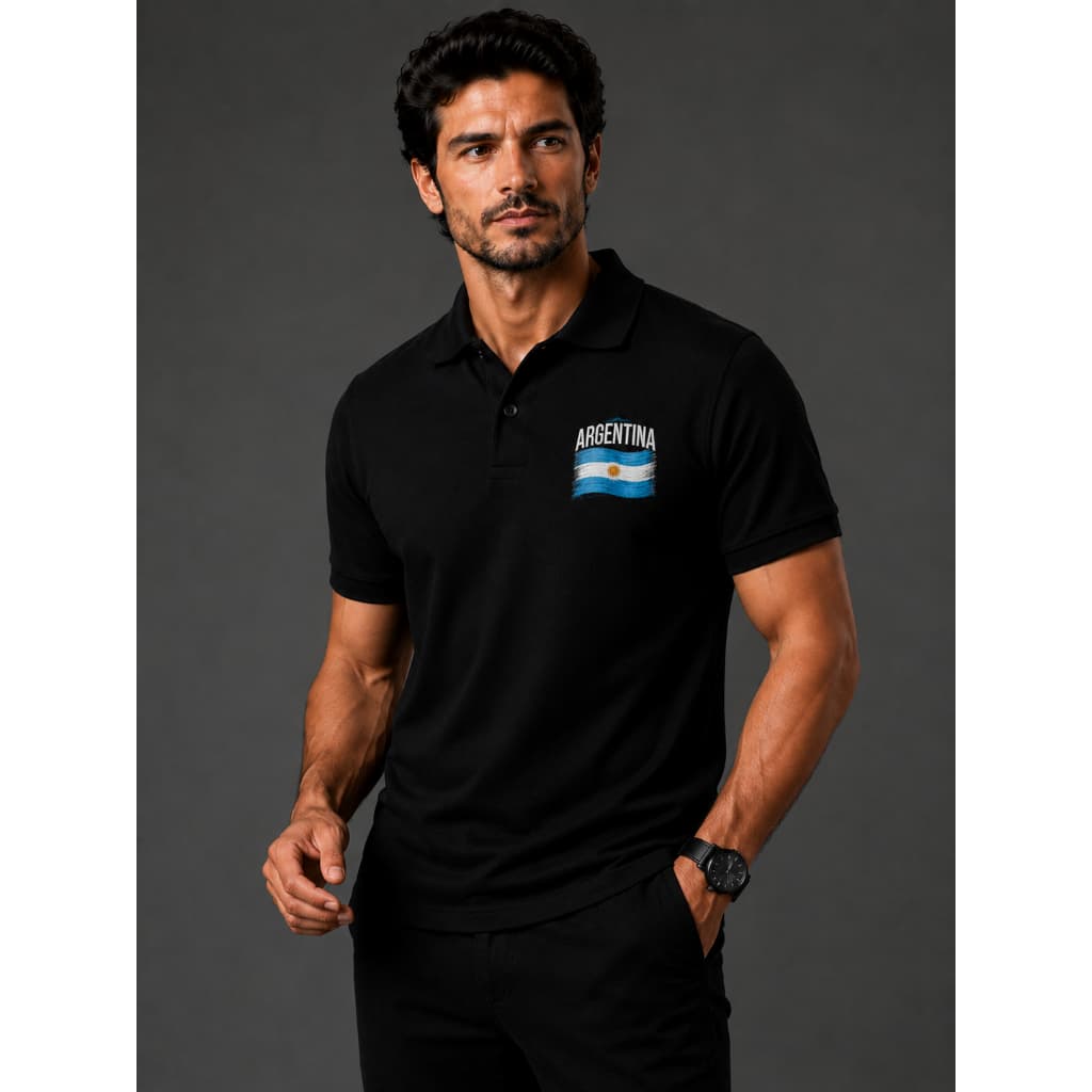 Camisa Polo Argentina Bandeira Estampada Exclusiva