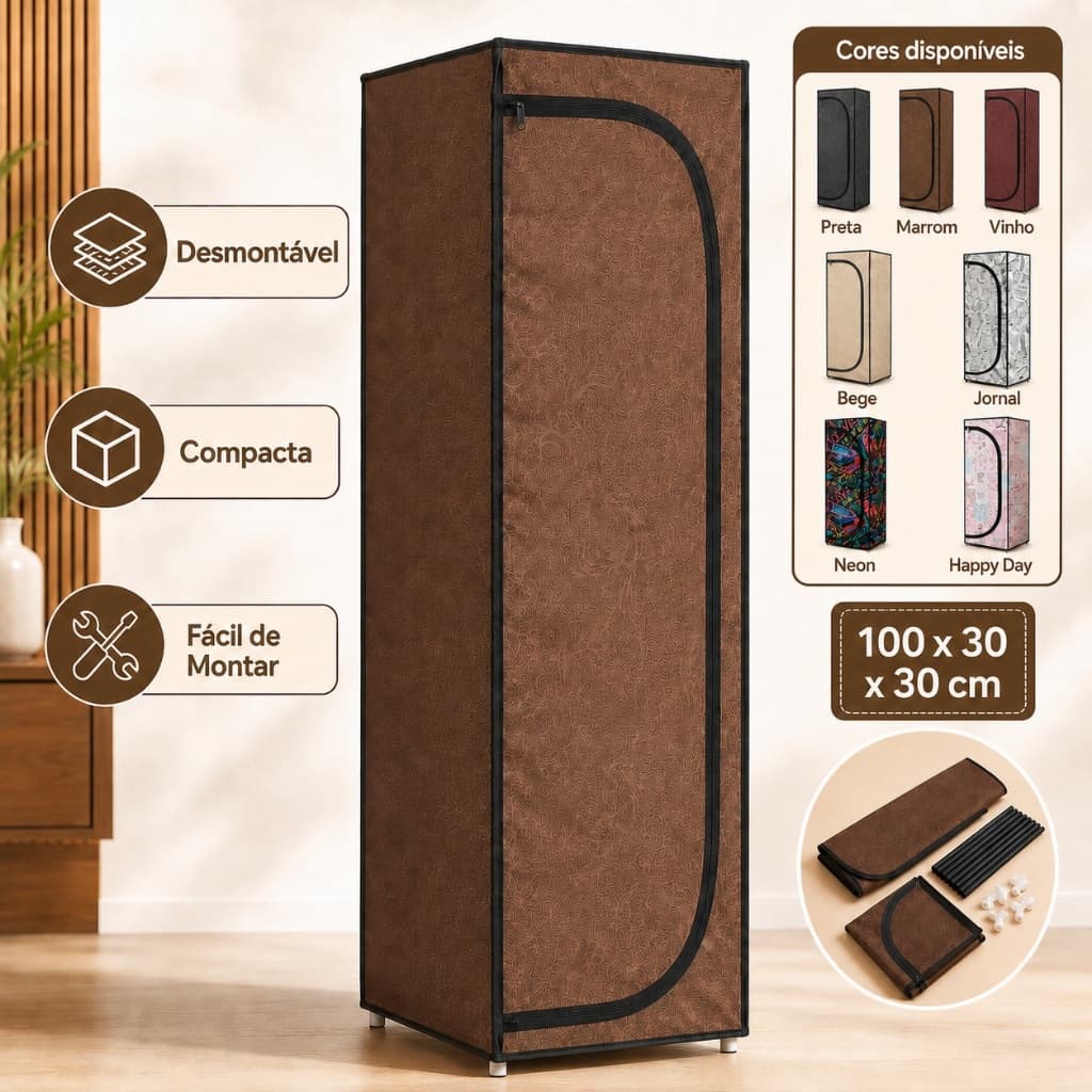Sapateira Multiuso Vertical Desmontável Organizadora 4 andares