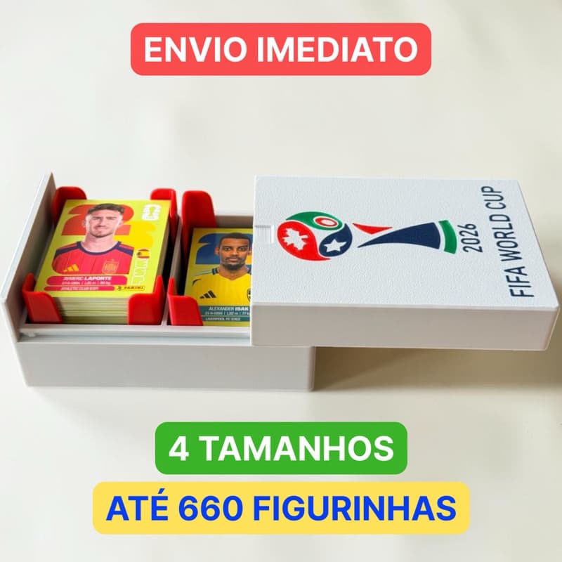 Porta Figurinhas Copa Do Mundo 2026 Caixa Organizadora Álbum Futebol Até 660 Figurinha